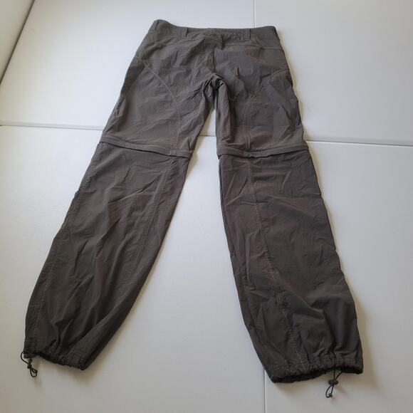 Athleta Pants Womens 12 Brown Convertible Hiking Jogger Zip Off Nylon Stretch - Picture 2 of 10